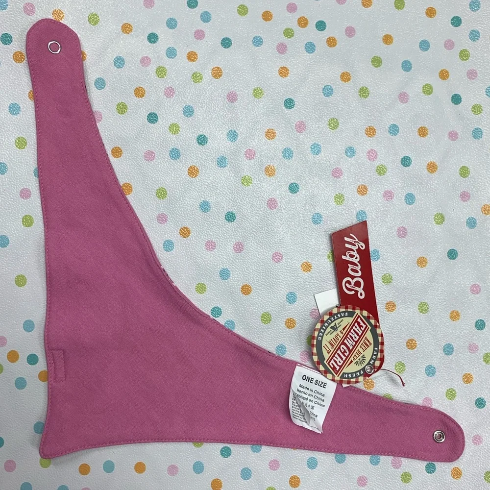 Farm Girl Brand Pink Paisley Bandana Baby Bib